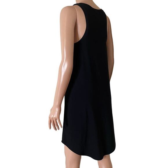 Leith shift sheath dress black spandex slinky wrinkle resistant halter neck SM - Picture 4 of 12